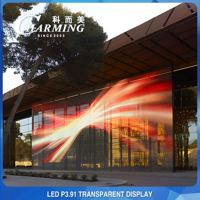3D P3.91-7.8 투명한 LED 영상 벽 유리제 스크린 주조 알루미늄 물자