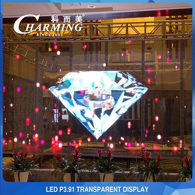 100*50CM 픽셀 피치 3.91MM 투명 LED 디스플레이 높은 투명도 70%