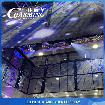 100*50CM 픽셀 피치 3.91MM 투명 LED 디스플레이 높은 투명도 70%
