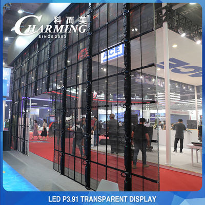 쇼핑몰 광고 P3.91 투명한 LED 비디오 벽 4K 실내