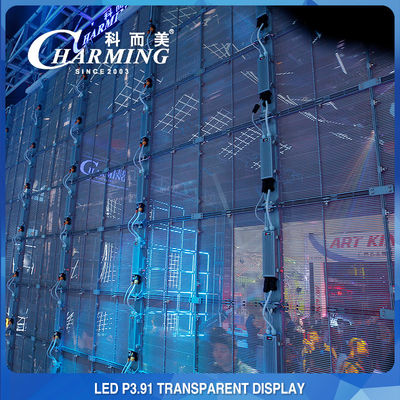 쇼핑몰 광고 P3.91 투명한 LED 비디오 벽 4K 실내