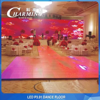 P3.91 LED 스크린 IP65 방수 및 얼룩 저항 야외 바닥 패션 LED 댄스 바닥 LED 스크린 유리 LED 댄스 바닥 DJ 웨딩 LED 바닥