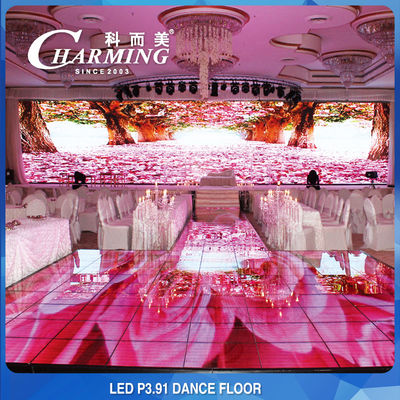 P3.91 LED 스크린 IP65 방수 및 얼룩 저항 야외 바닥 패션 LED 댄스 바닥 LED 스크린 유리 LED 댄스 바닥 DJ 웨딩 LED 바닥