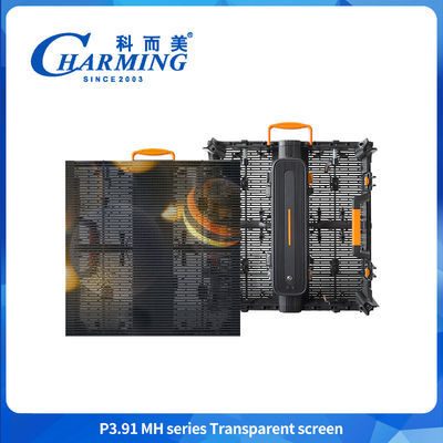 3840Hz 투명한 비디오 유리 화면 500*500mm 광고 LED 빌보드 P3.91 비디오 벽 외부