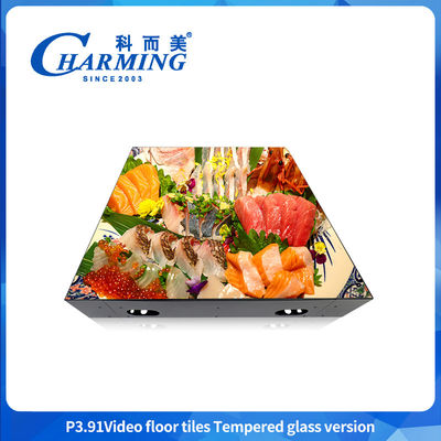 IP65 WATERROOF P3.91 비디오 바닥 타일 온화 유리 버전