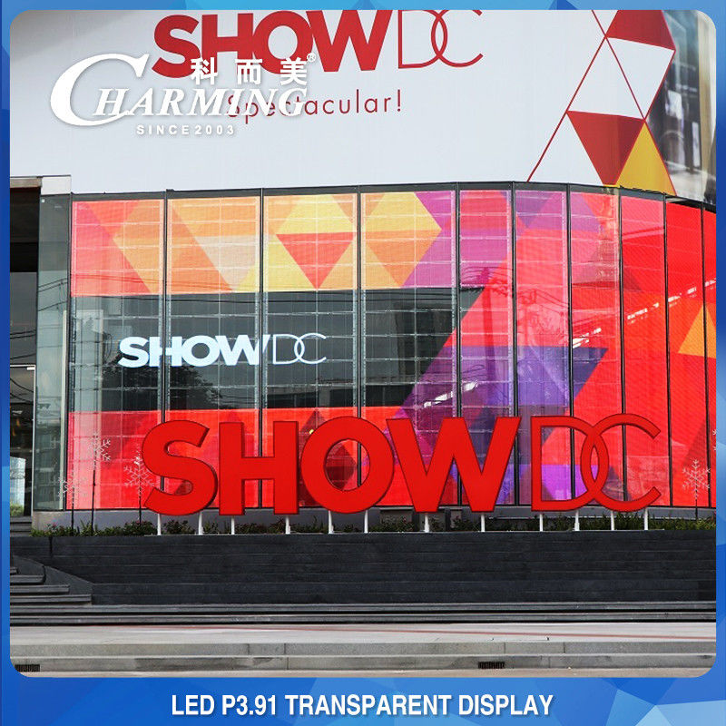 쇼핑몰 광고 P3.91 투명한 LED 비디오 벽 4K 실내