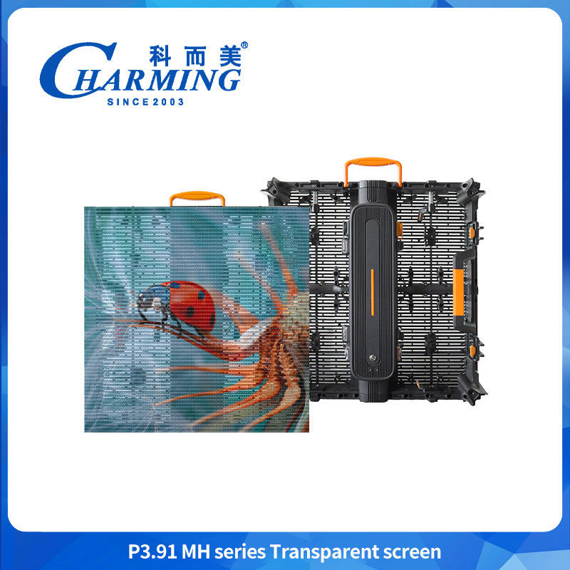 스크린 투명 필름 유리 벽 광고용 비디오 유연 창문 패널 고 디지털 3D P3.91 LED 실내