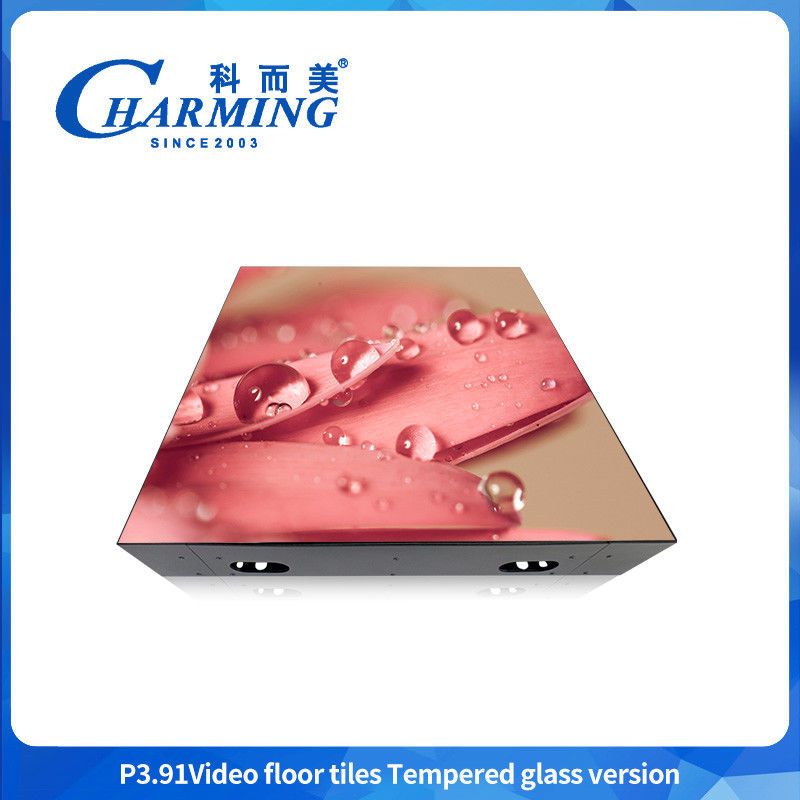 4K 웨딩 댄스 플로어 SMD1921 P3.91 LED 3D 인터랙티브 효과 Gob Craft 빛나는 RGB 풀 컬러 유리 재료 LED 비디오 플로어 타일