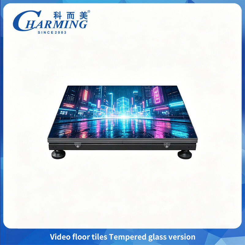 500x1000mm 고성능 P3.91 LED 비디오 바닥 타일 / 온화 유리 인터랙티브 댄스 플로어