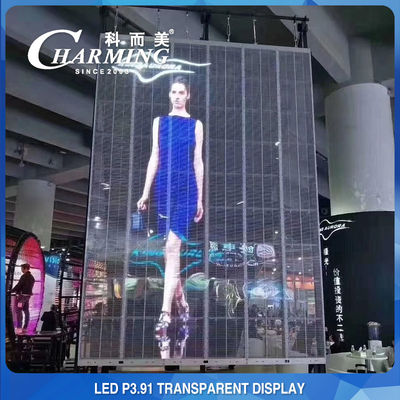 풀 컬러 투명한 주도하는 비디오 월 1000X500mm P3.91 야외 LED 디스플레이 국무