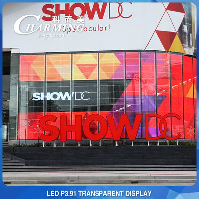 쇼핑몰 광고 P3.91 투명한 LED 비디오 벽 4K 실내