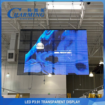 3D P3.91-7.8 투명한 LED 영상 벽 유리제 스크린 주조 알루미늄 물자