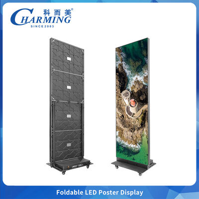 실내 P1.86 P2 P2.5 접이식 서있는 포스터 LED 디스플레이와 바퀴 비디오 LED 디스플레이 광고 LED 화면